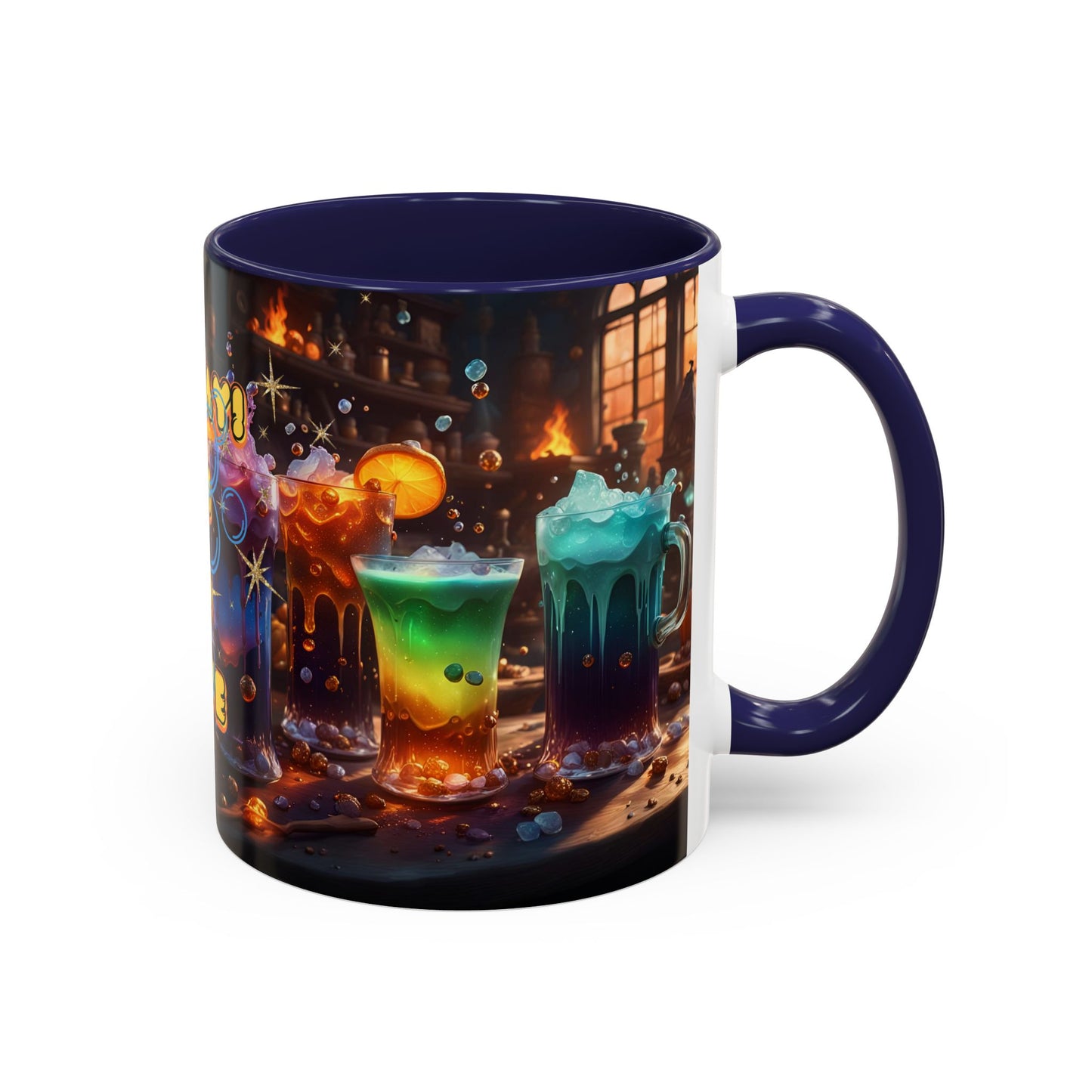 Two Tone Accent Friday Vibes Mugs | Colorful and Fun Coffee Cups