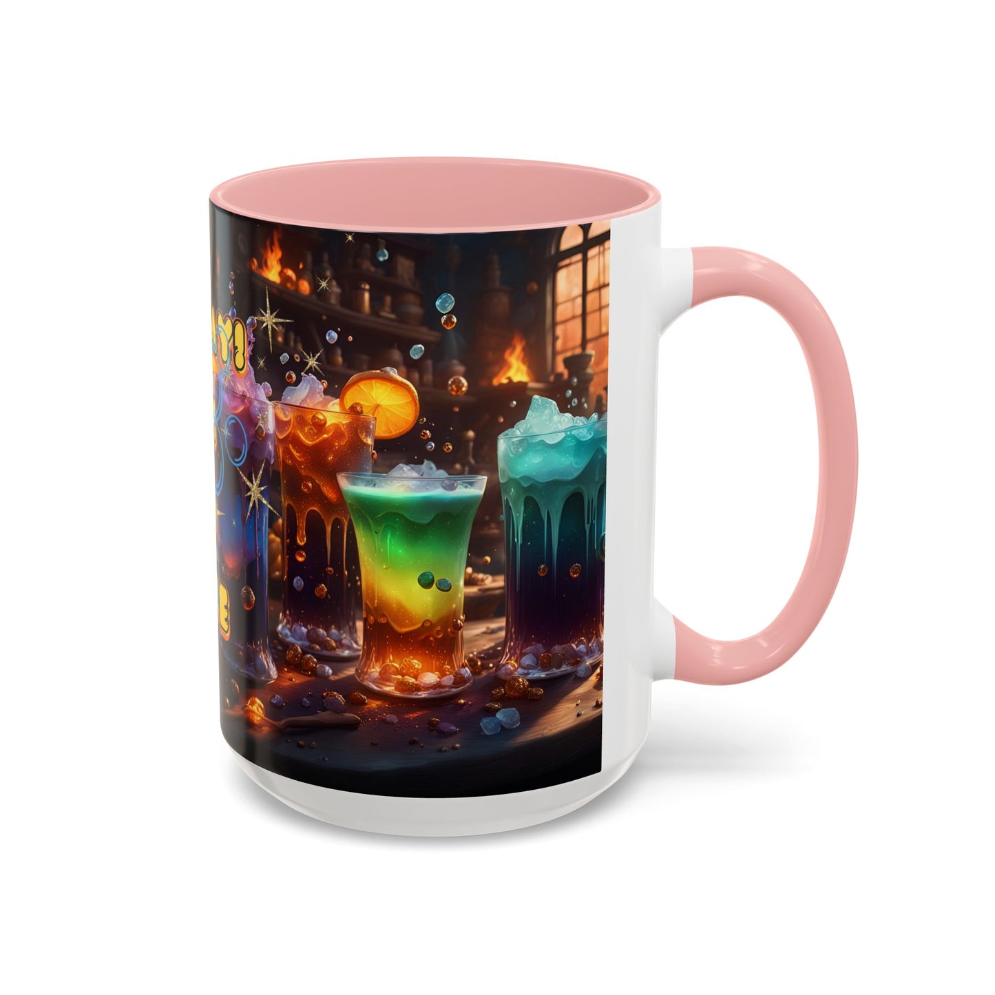 Two Tone Accent Friday Vibes Mugs | Colorful and Fun Coffee Cups