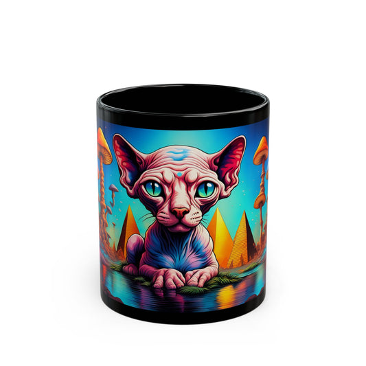 Psychedelic Sphynx Cat Mug – Trippy Hairless Cat Art