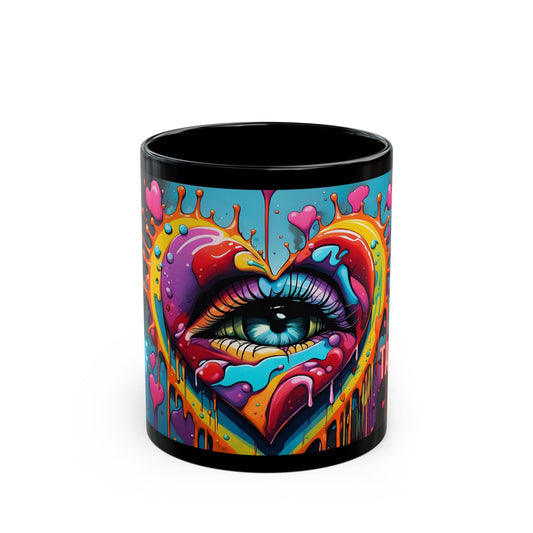 Psychedelic Heartbreak Mug: Eye Art Coffee Cup