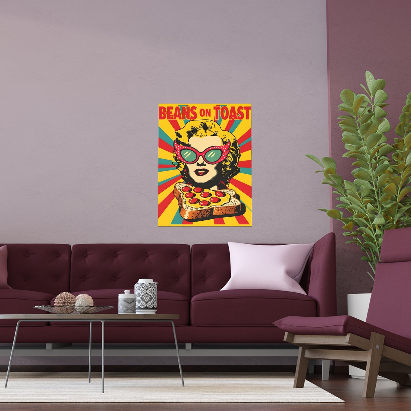 Beans on Toast Pop-Art Poster | Retro Kitchen Wall Art