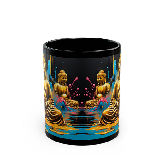 Zen Golden Buddha Ceramic Coffee Mug | Meditation Cup | Unique Tea Mug | Buddha Lover Gift | Yoga Lover Gift | Gift for Him | Gift for Her