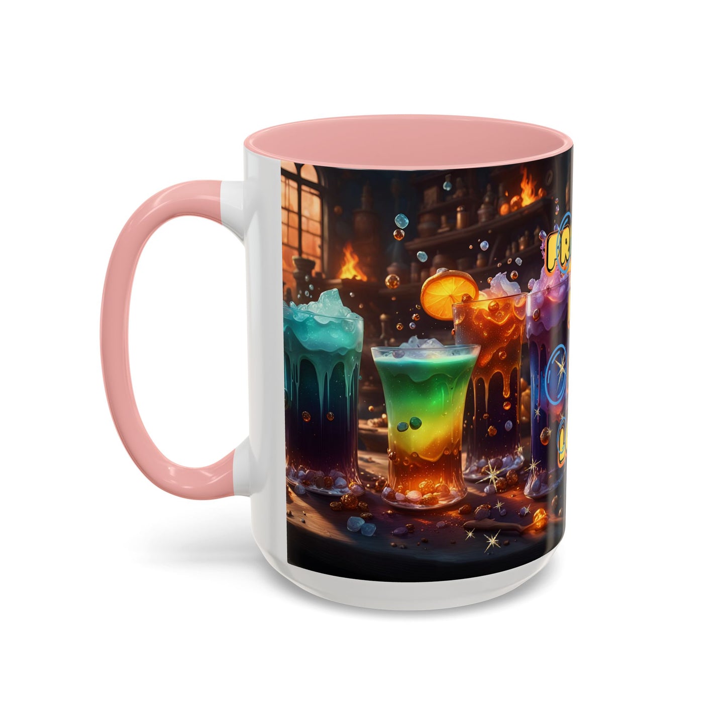 Two Tone Accent Friday Vibes Mugs | Colorful and Fun Coffee Cups