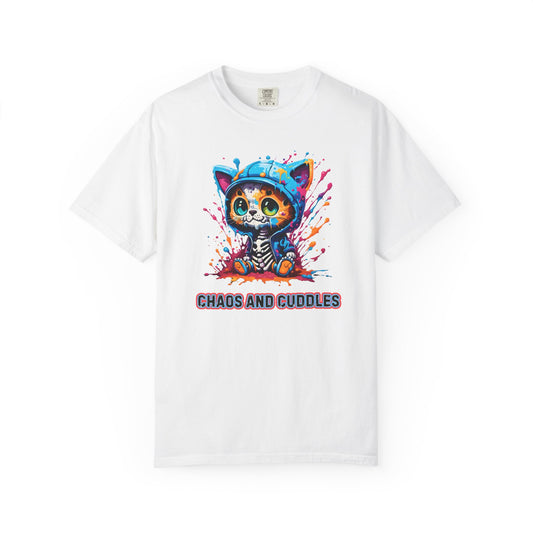 Chaos and Cuddles Cat T-Shirt: Funny Pet Lover Gift