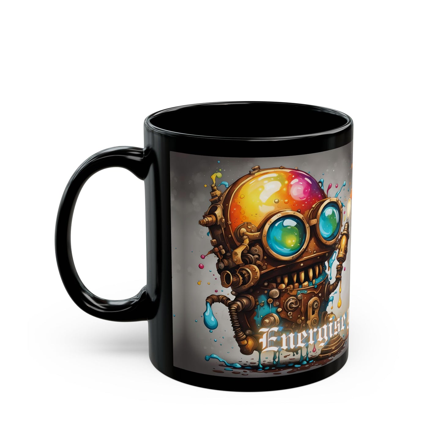 Retro Steampunk Robot Mug | Sci-Fi Ceramic Coffee Cup | Gift for Nerds, Makers & Engineers