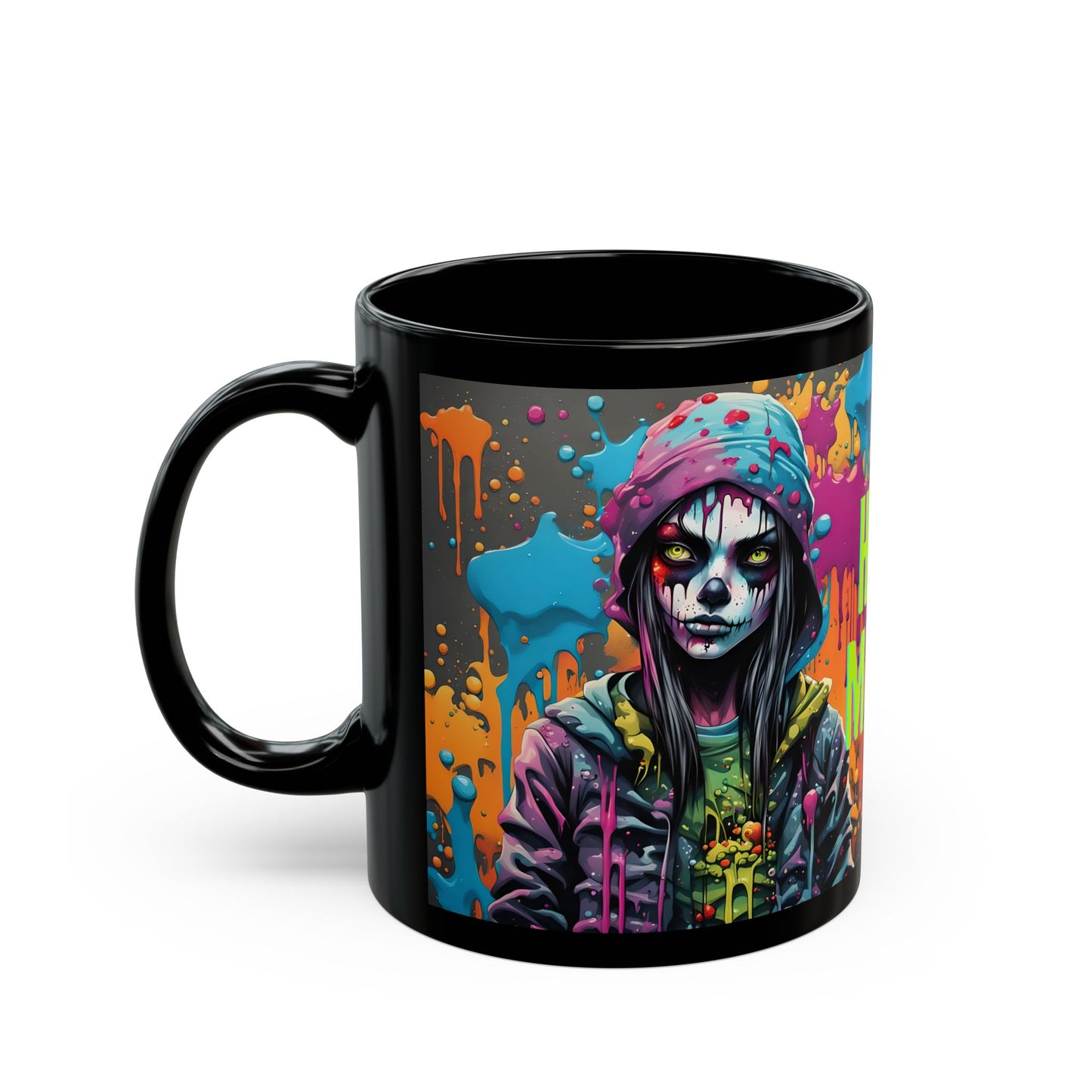 Punk Style Hot Mess Mug | Splash Art Living Dead Girl | Unique Ceramic Coffee Cup