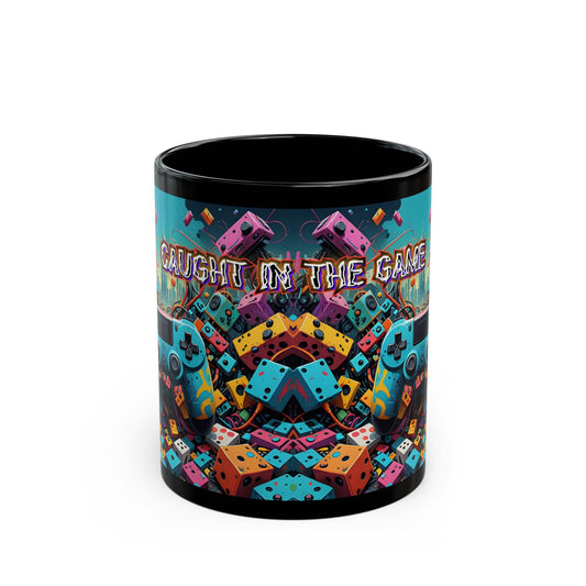 Gamer's Black Coffee Mug: Caught in the Game Design
