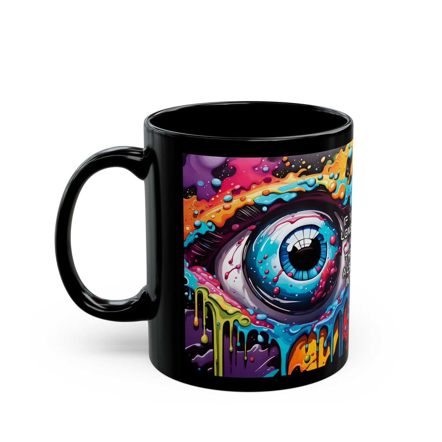 Vibrant Cosmic Eye Mug | Psychedelic Design | Bright Colours | Ceramic Coffee Cup | 11oz/15oz