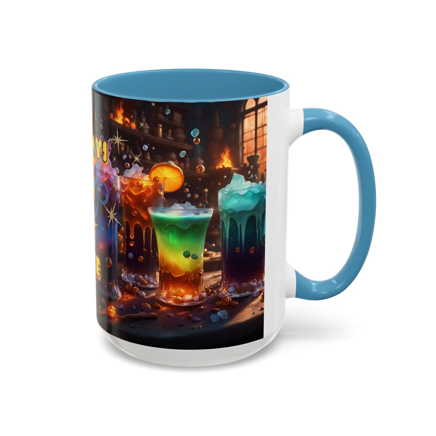 Two Tone Accent Friday Vibes Mugs | Colorful and Fun Coffee Cups