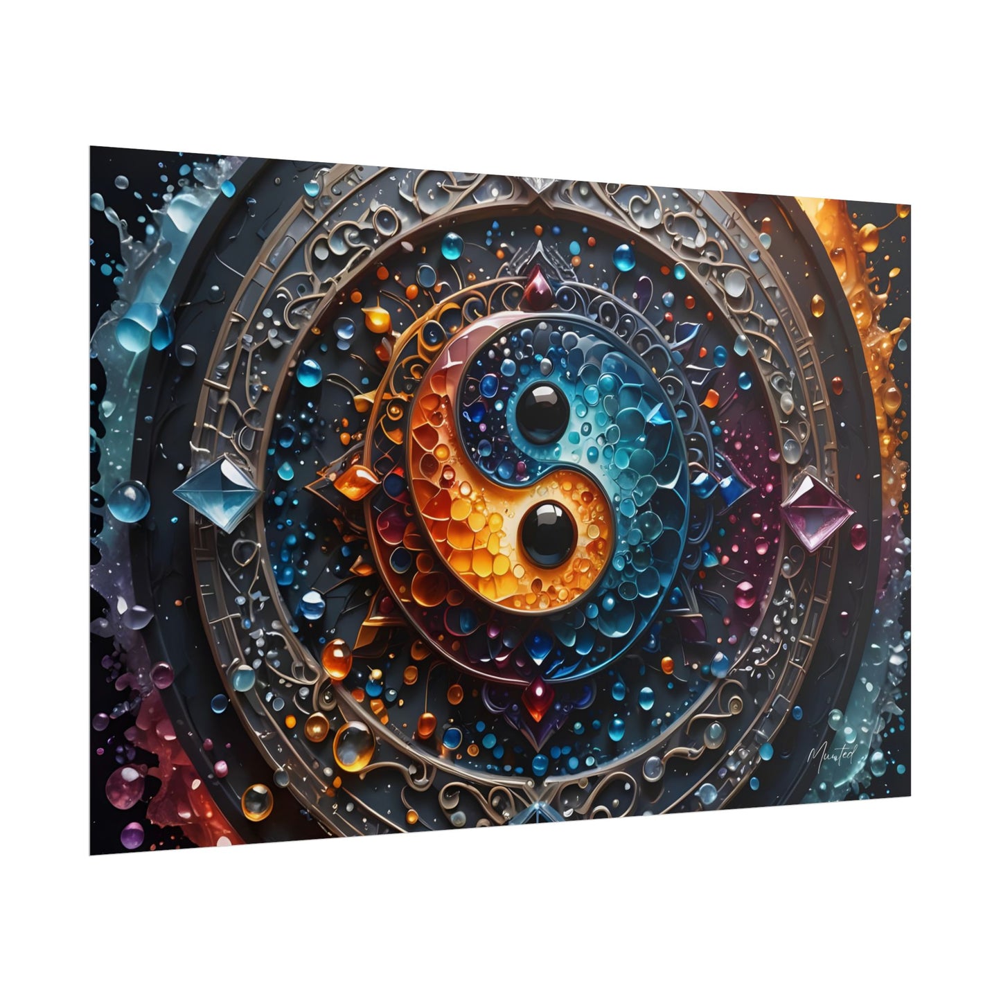 Yin Yang Artistic Poster – Psychedelic Balance Symbol Wall Print