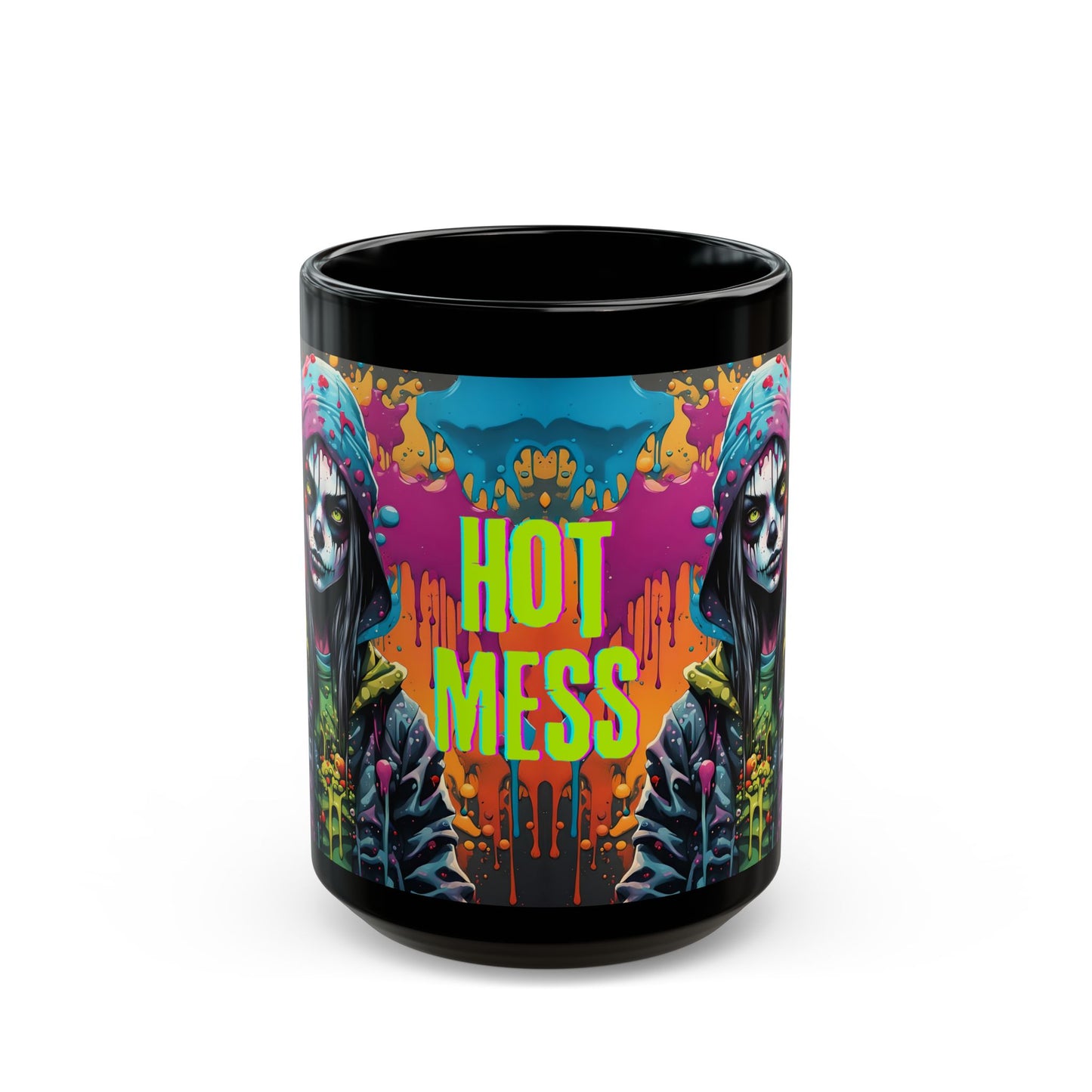 Punk Style Hot Mess Mug | Splash Art Living Dead Girl | Unique Ceramic Coffee Cup