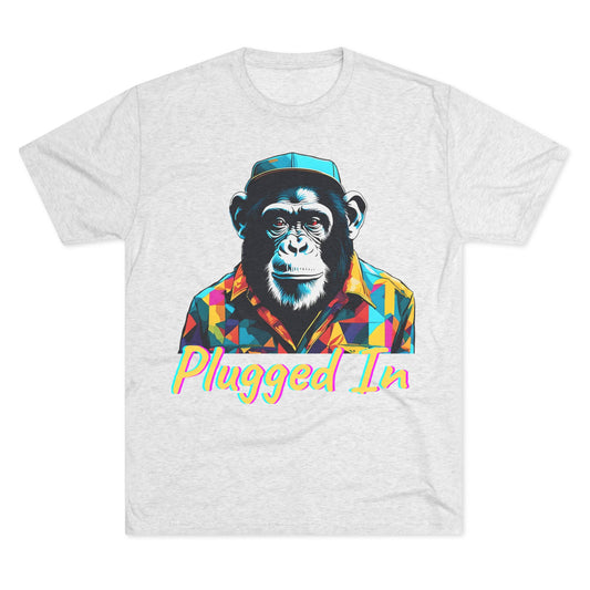 Plugged In Chimp TShirt  Bold and Colorful Urban Streetwear  Trap or Cap Brand