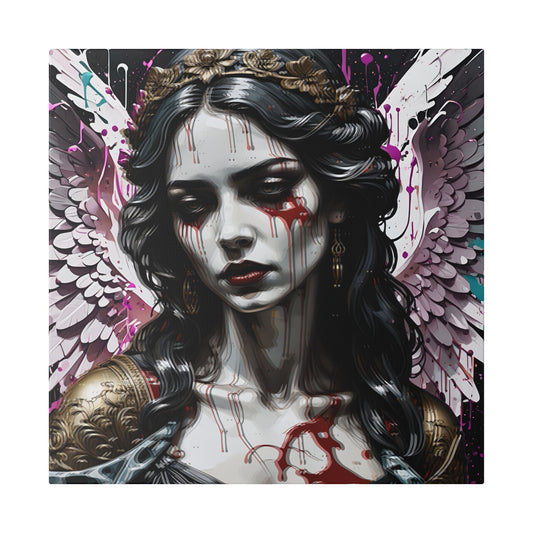 Angelic Blood‑Tears Fine Art Print | Dark Gothic Interior