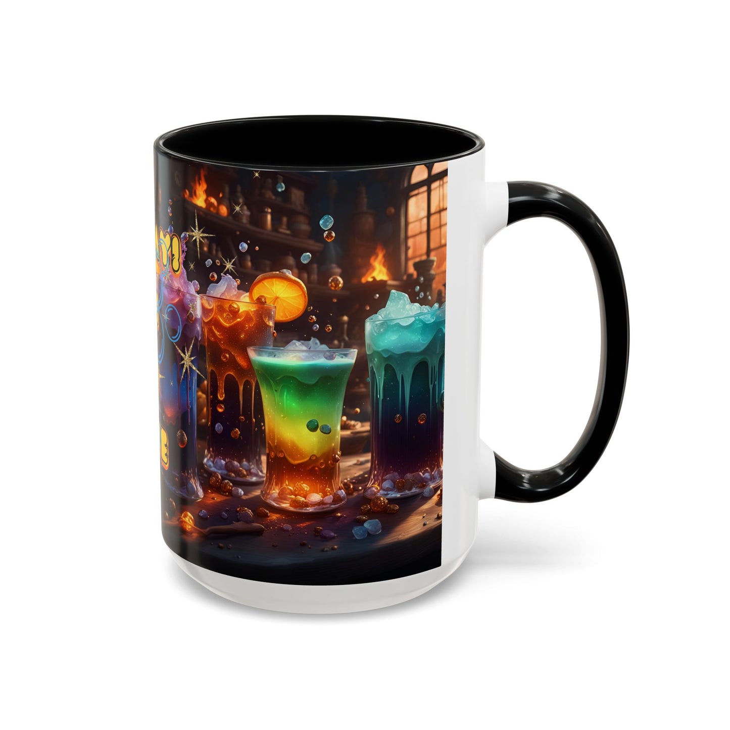Two Tone Accent Friday Vibes Mugs | Colorful and Fun Coffee Cups