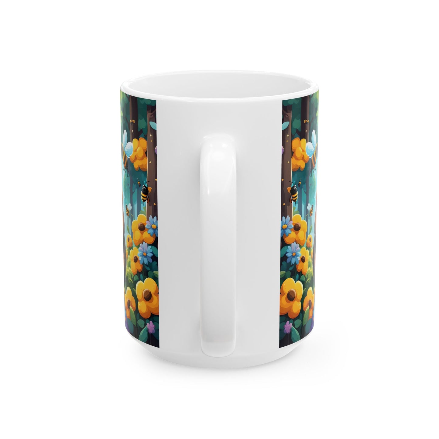 Bear-ly Buzzed Bee Mug | Funny Bear Ceramic Coffee Cup | Whimsical Gift for Bee Lovers