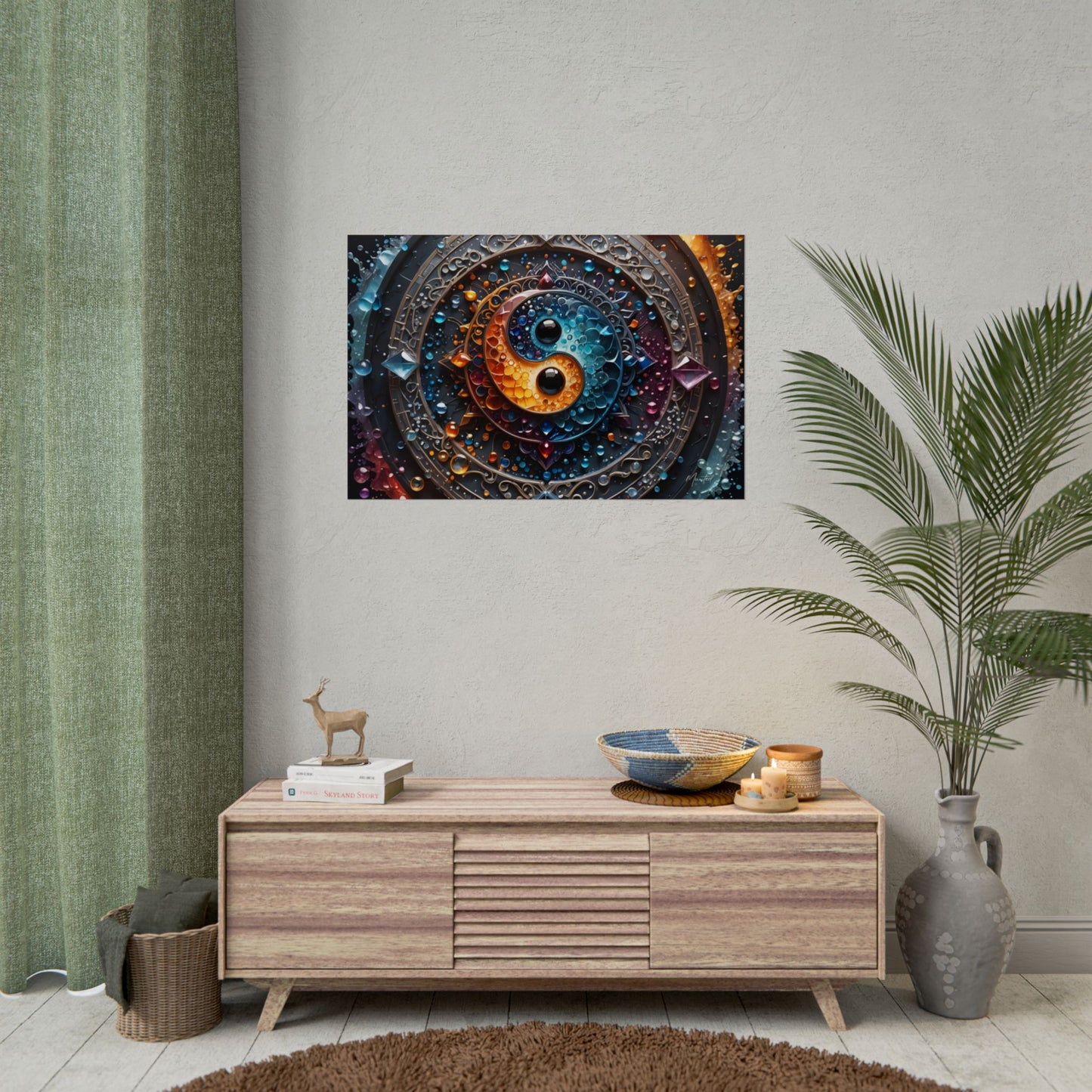 Yin Yang Artistic Poster – Psychedelic Balance Symbol Wall Print