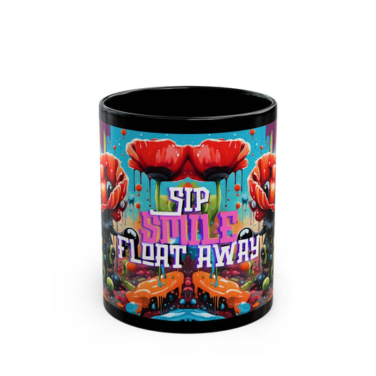 Poppy Flower Ceramic Mug: Whimsical Botanical Coffee Cup