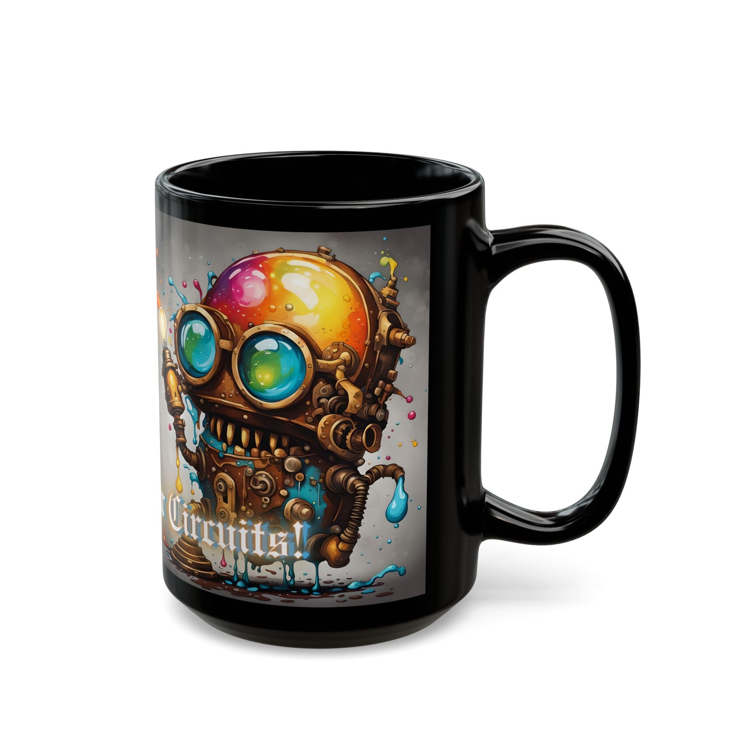Retro Steampunk Robot Mug | Sci-Fi Ceramic Coffee Cup | Gift for Nerds, Makers & Engineers