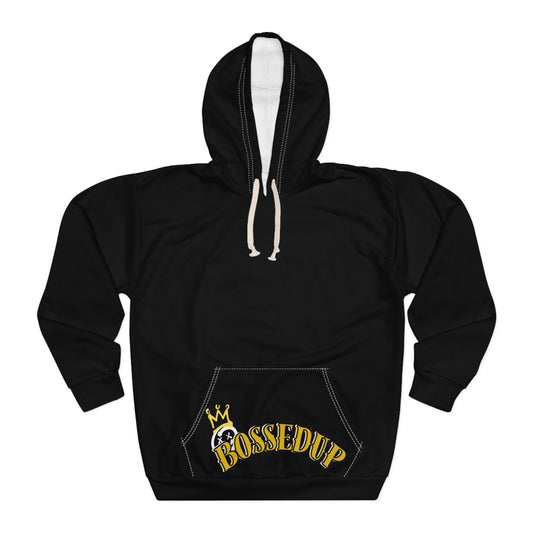 Trap or Cap Collective | Black Hoodie Bossed Up Edition Unisex Pullover(AOP)