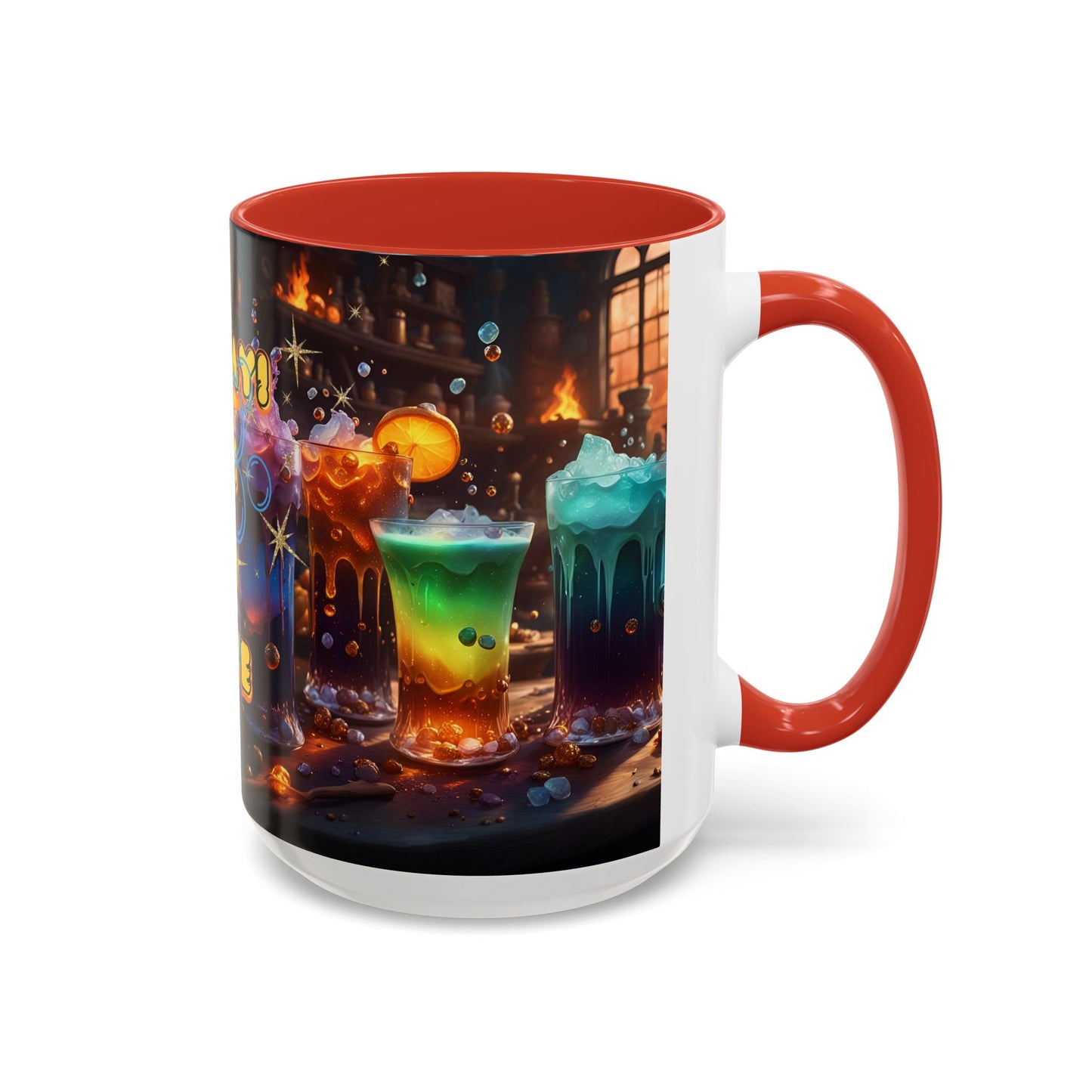 Two Tone Accent Friday Vibes Mugs | Colorful and Fun Coffee Cups