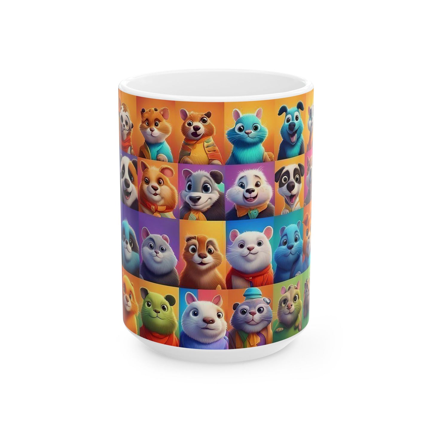 Vibrant NFT Animal Collage Coffee Mug | Cute and Colorful Animal Characters | Perfect Gift for Animal Lovers