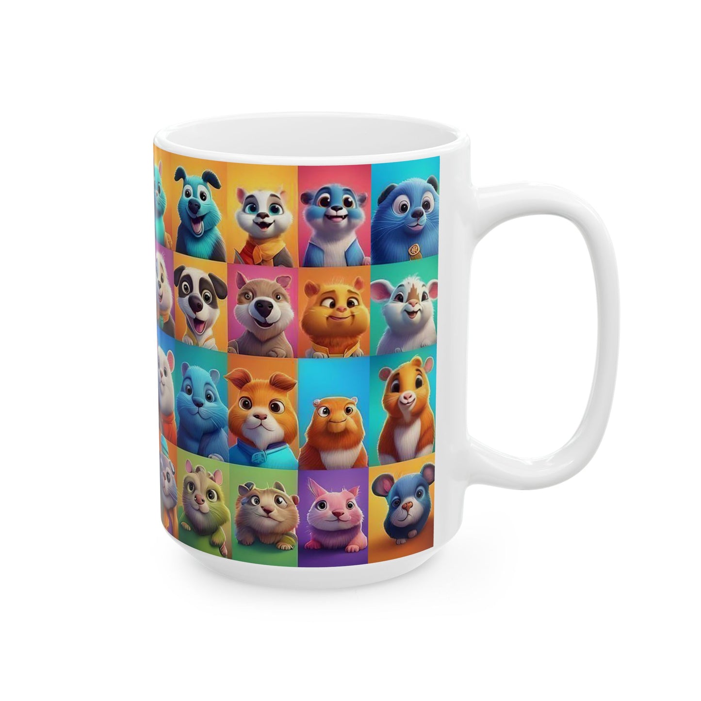 Vibrant NFT Animal Collage Coffee Mug | Cute and Colorful Animal Characters | Perfect Gift for Animal Lovers