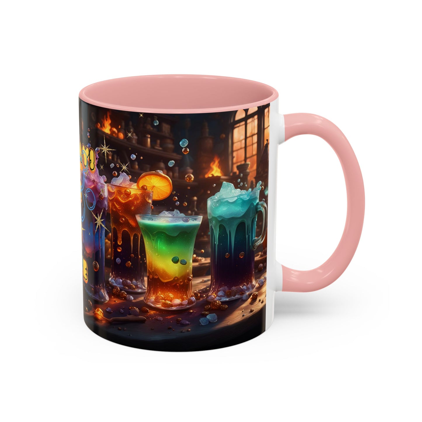 Two Tone Accent Friday Vibes Mugs | Colorful and Fun Coffee Cups