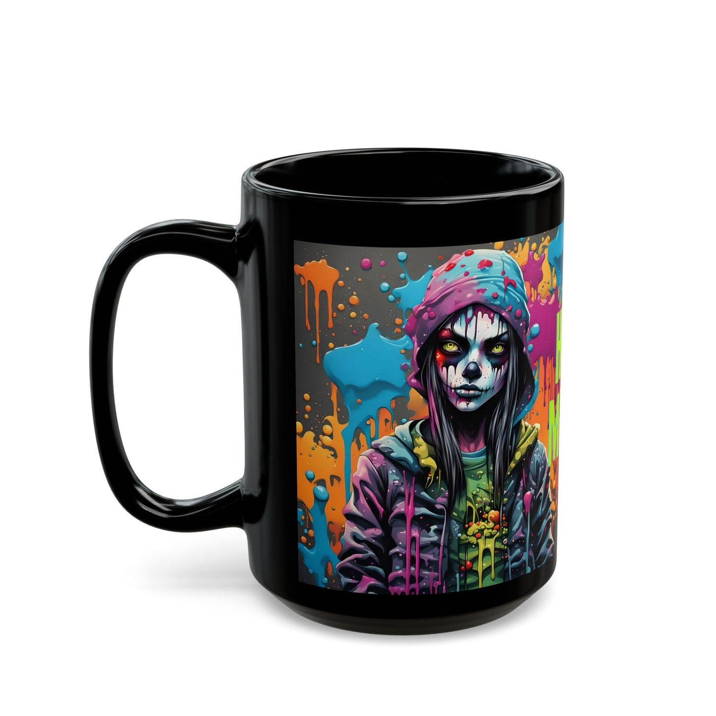 Punk Style Hot Mess Mug | Splash Art Living Dead Girl | Unique Ceramic Coffee Cup