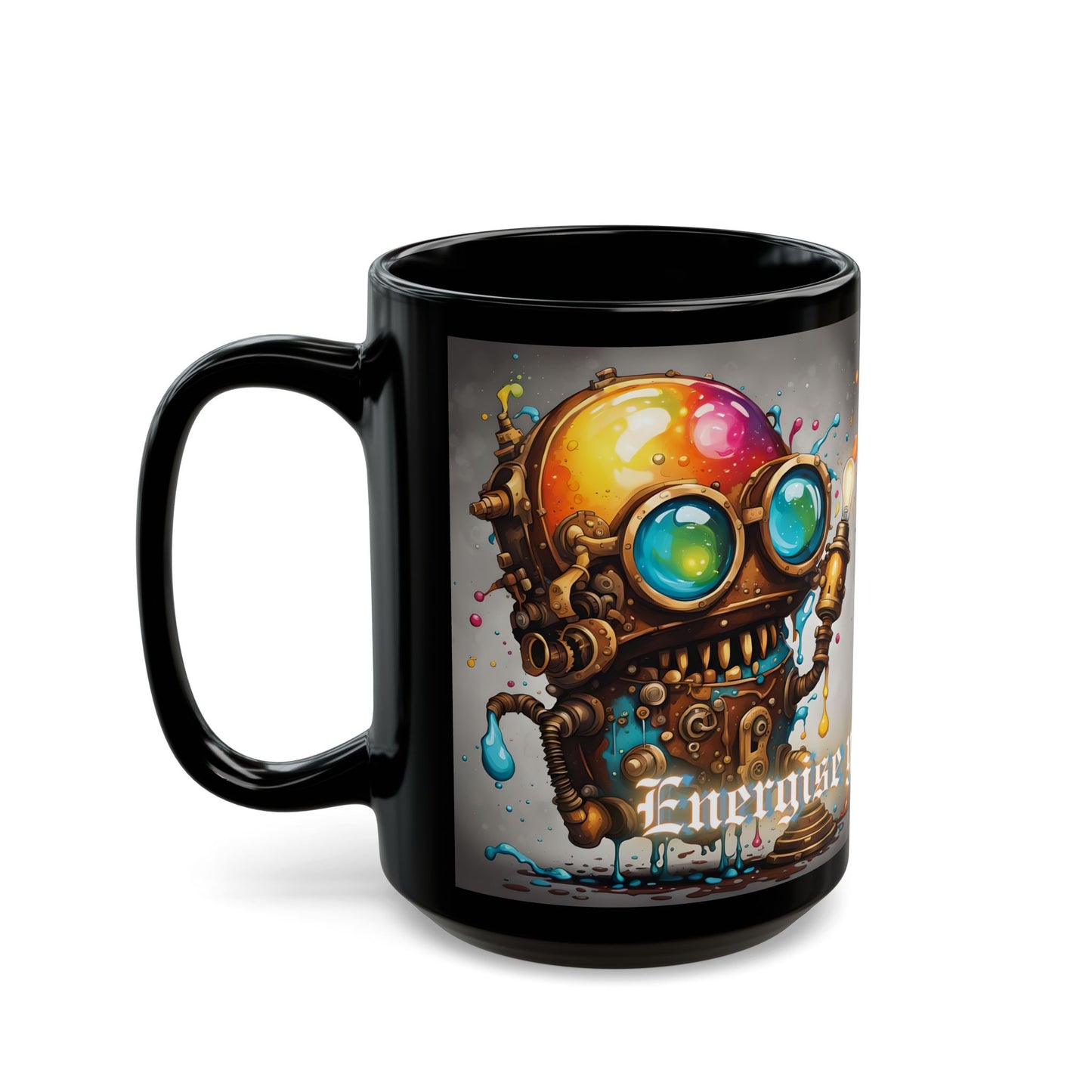 Retro Steampunk Robot Mug | Sci-Fi Ceramic Coffee Cup | Gift for Nerds, Makers & Engineers