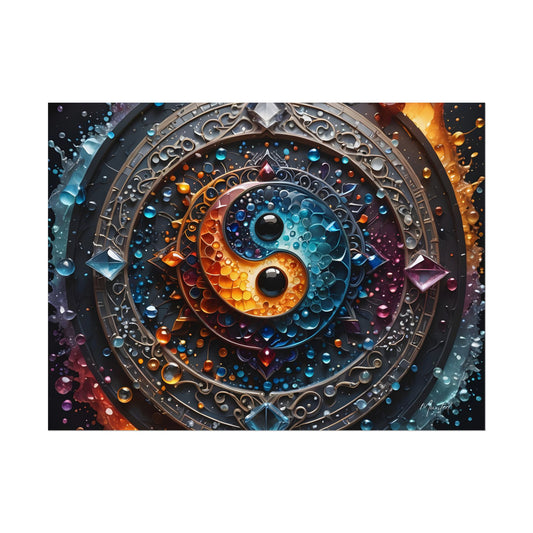 Yin Yang Artistic Poster – Psychedelic Balance Symbol Wall Print