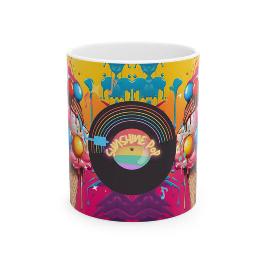 Sunshine Pop Coffee Mug | Vibrant Retro Design | Colorful Ceramic Cup