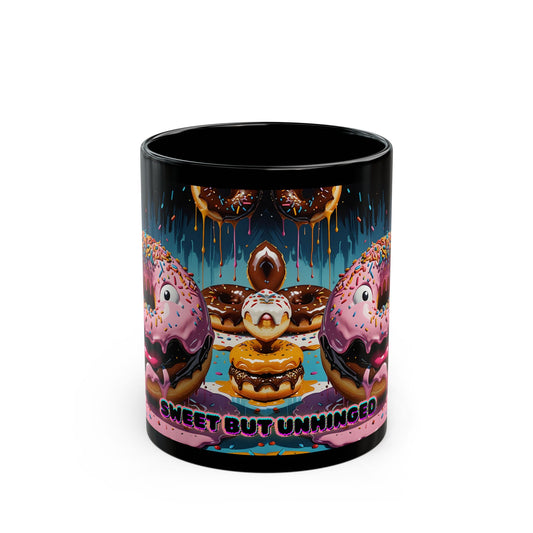 Sweet But Unhinged Donut Mug, Fun Coffee Cup, Quirky Gift for Food Lovers, Unique Kitchen Decor, Perfect for Birthdays or Holidays