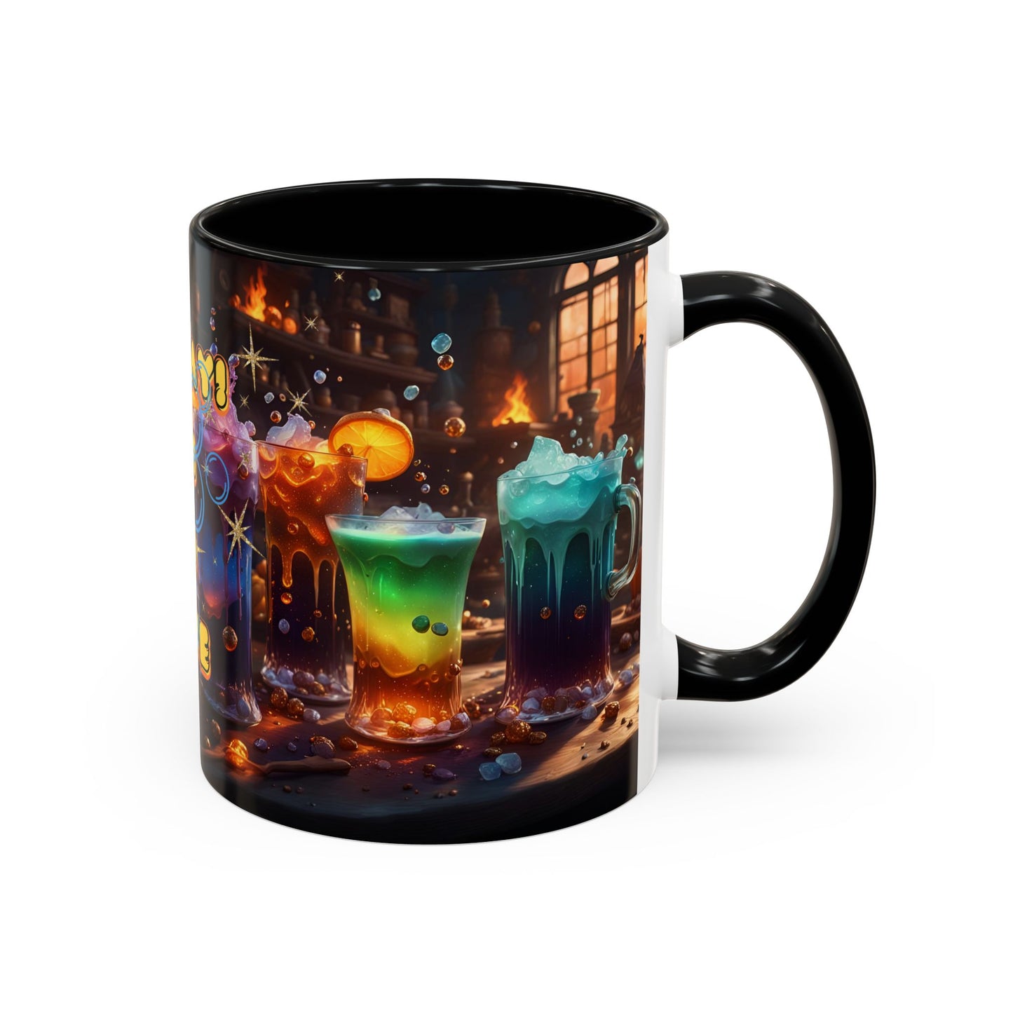 Two Tone Accent Friday Vibes Mugs | Colorful and Fun Coffee Cups