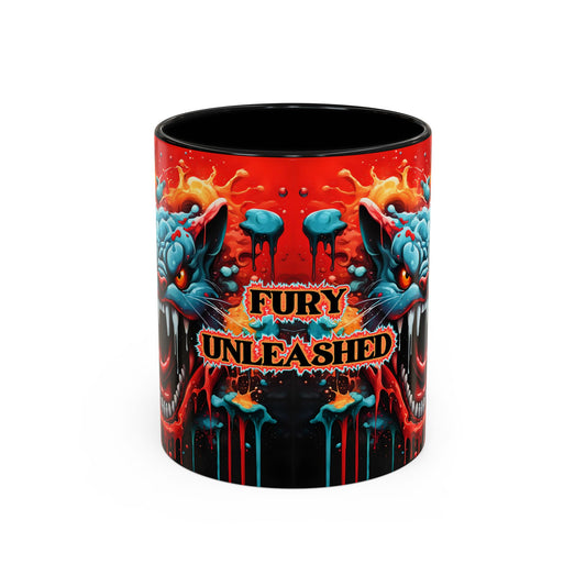 Psychedelic Cat Mug: Vibrant Fierce Feline Art Coffee Cup