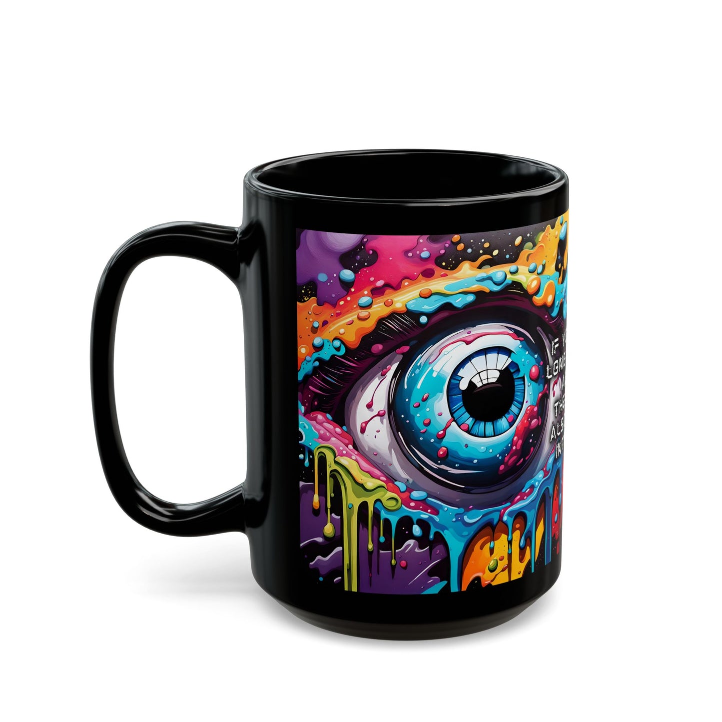 Vibrant Cosmic Eye Mug | Psychedelic Design | Bright Colours | Ceramic Coffee Cup | 11oz/15oz