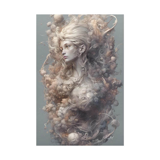 Goddess in Clouds Art Print – Ethereal Surreal Fantasy Wall Poster