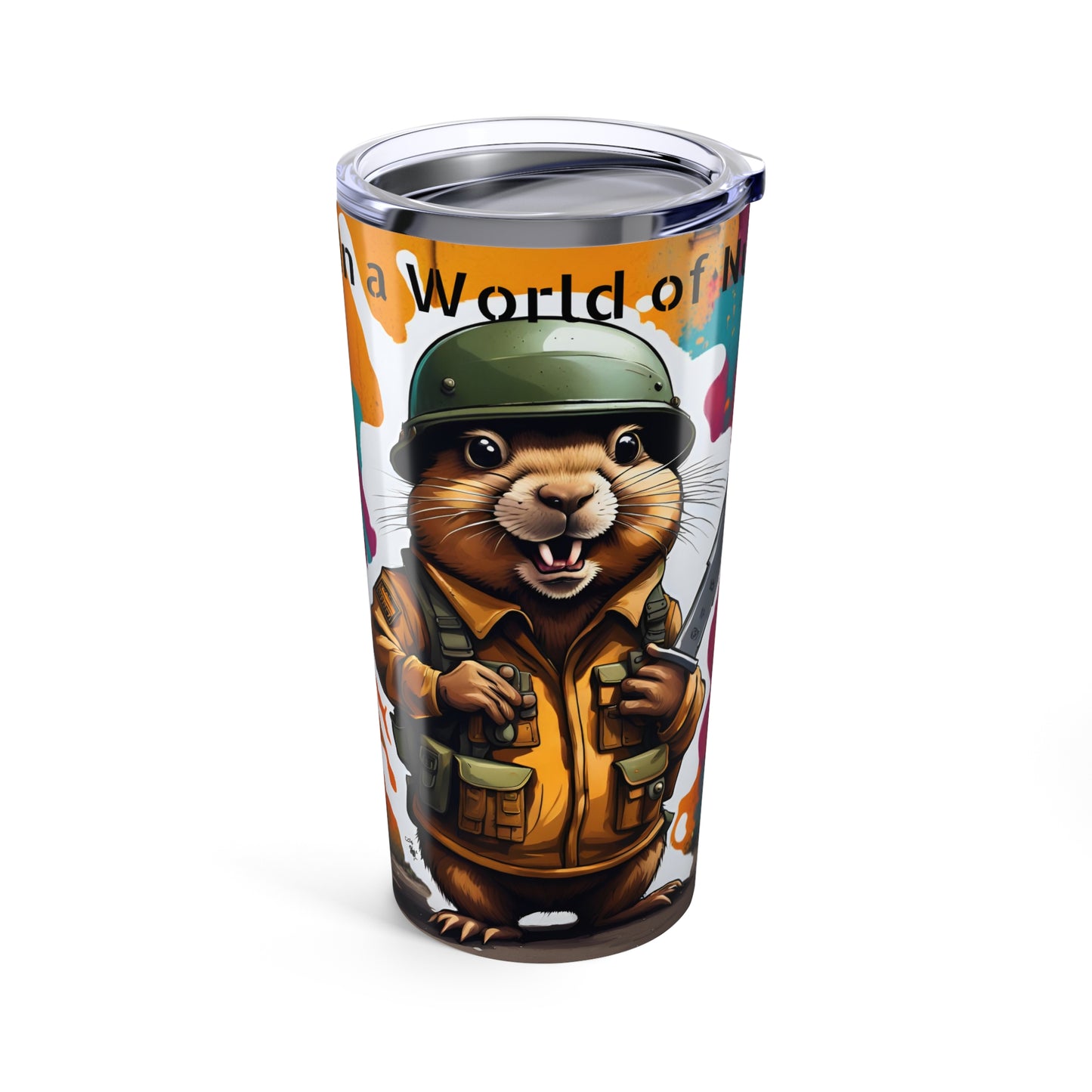 Funny Gopher Tumbler 20oz | Knife Cup | Whimsical Drinkware Gift for Adults