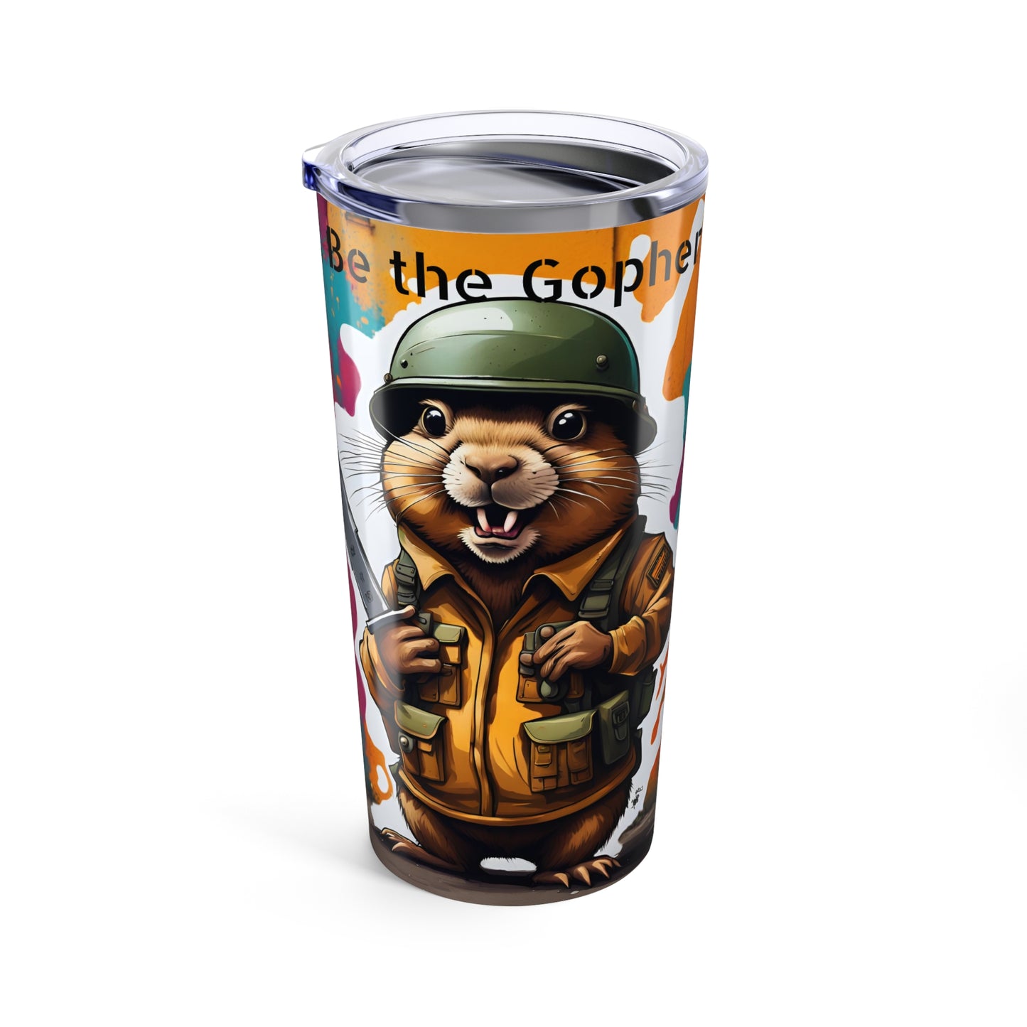 Funny Gopher Tumbler 20oz | Knife Cup | Whimsical Drinkware Gift for Adults