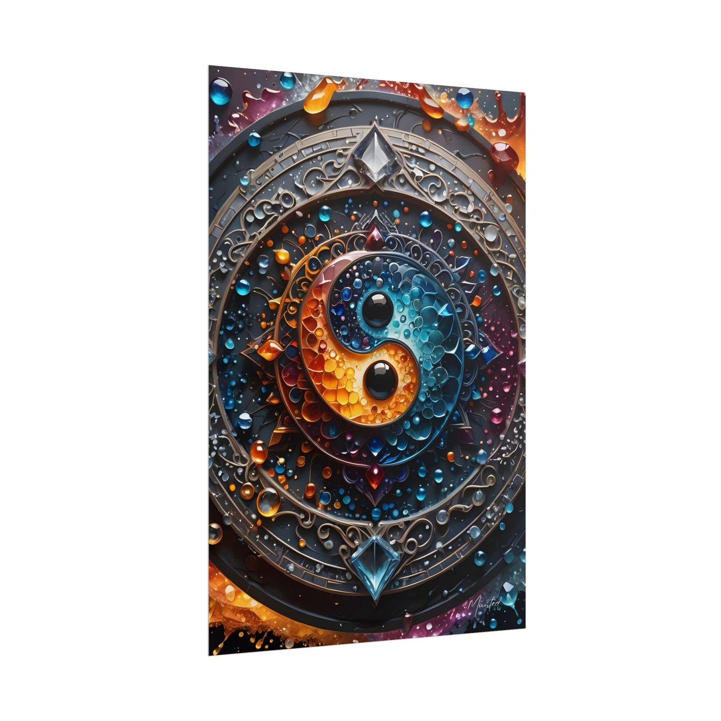 Yin Yang Artistic Poster – Psychedelic Balance Symbol Wall Print