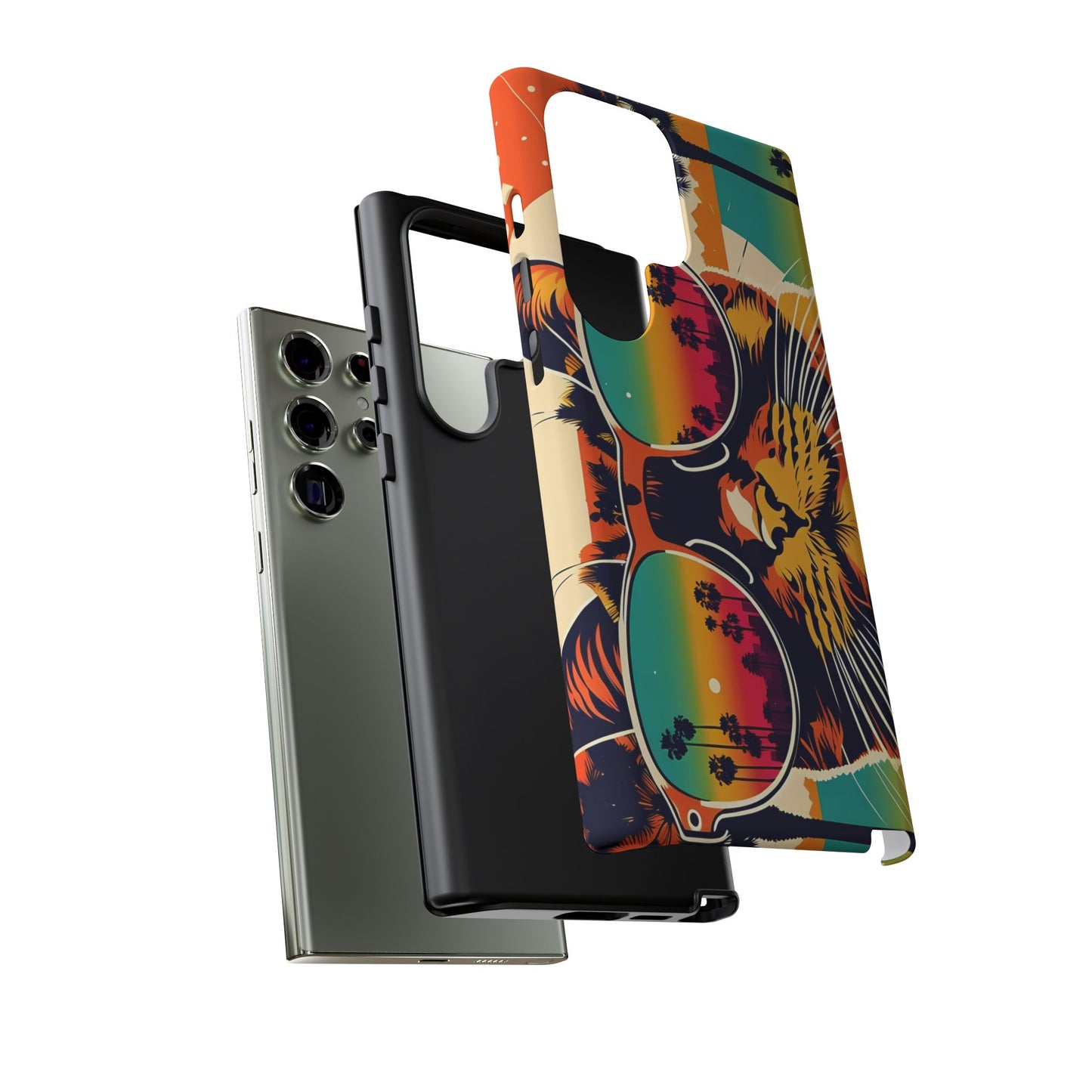 80s Retro Cat Phone Case – Retro Wraparound Design for iPhone & Samsung