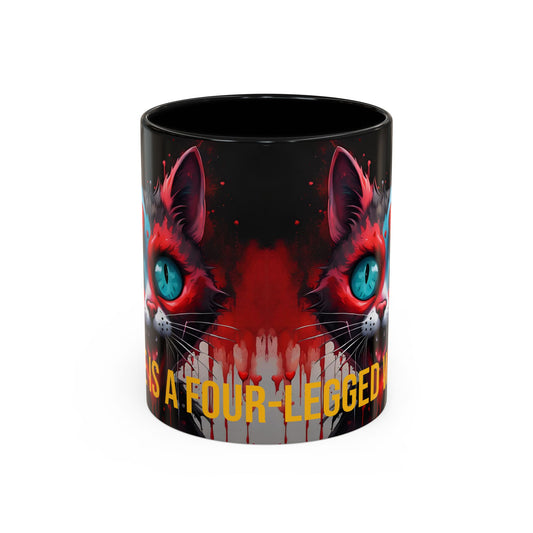 Funny Cat Mug | Love Is a Four-Legged Word | Quirky Gift for Cat Lovers
