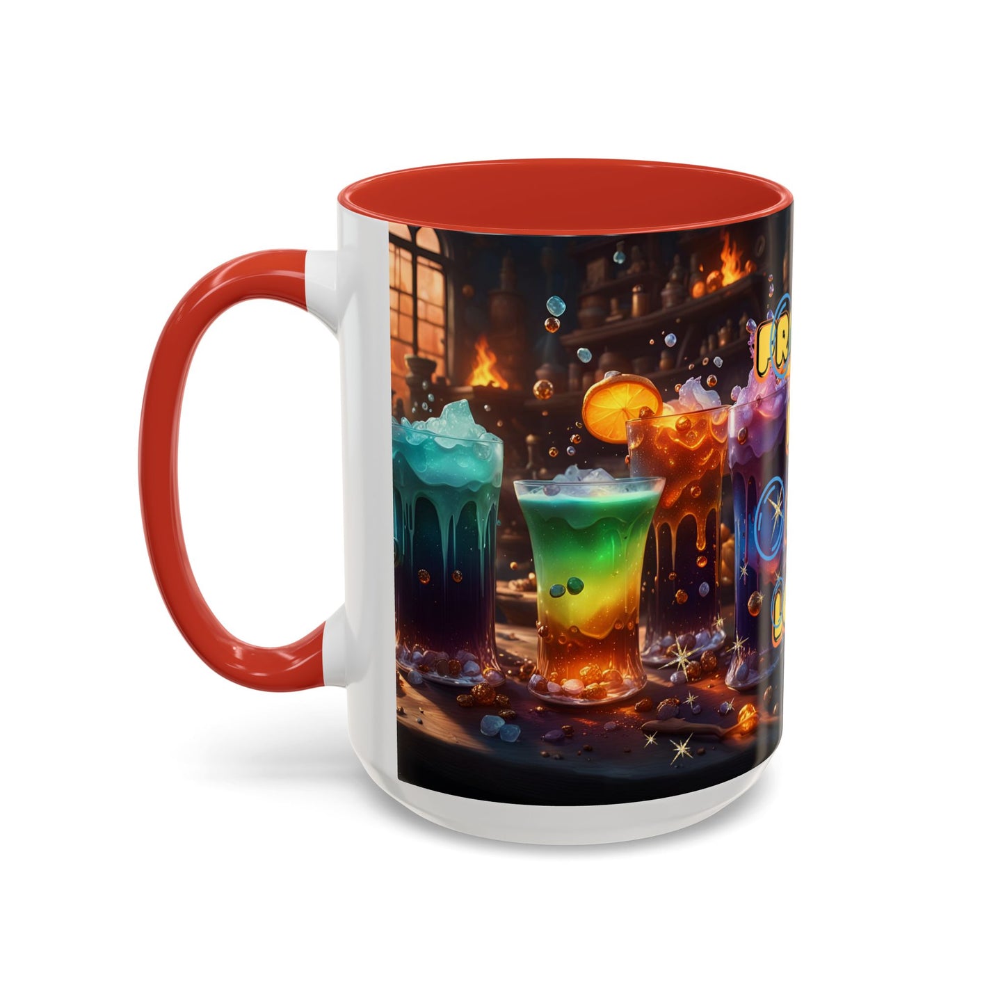 Two Tone Accent Friday Vibes Mugs | Colorful and Fun Coffee Cups
