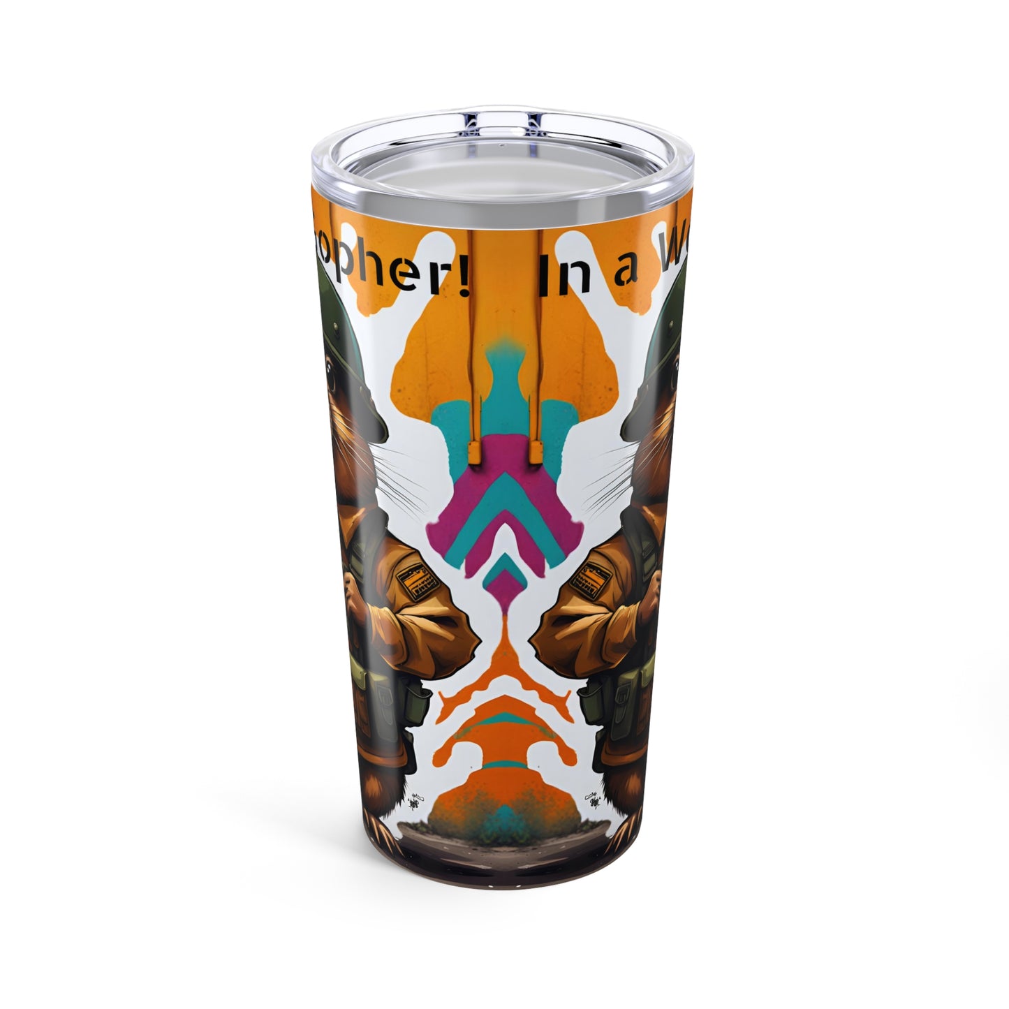Funny Gopher Tumbler 20oz | Knife Cup | Whimsical Drinkware Gift for Adults