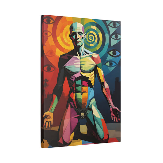 Psychedelic Human Canvas Art Print – Surreal Colourful Visionary Wall Art