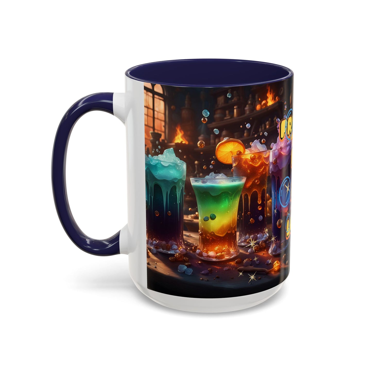 Two Tone Accent Friday Vibes Mugs | Colorful and Fun Coffee Cups