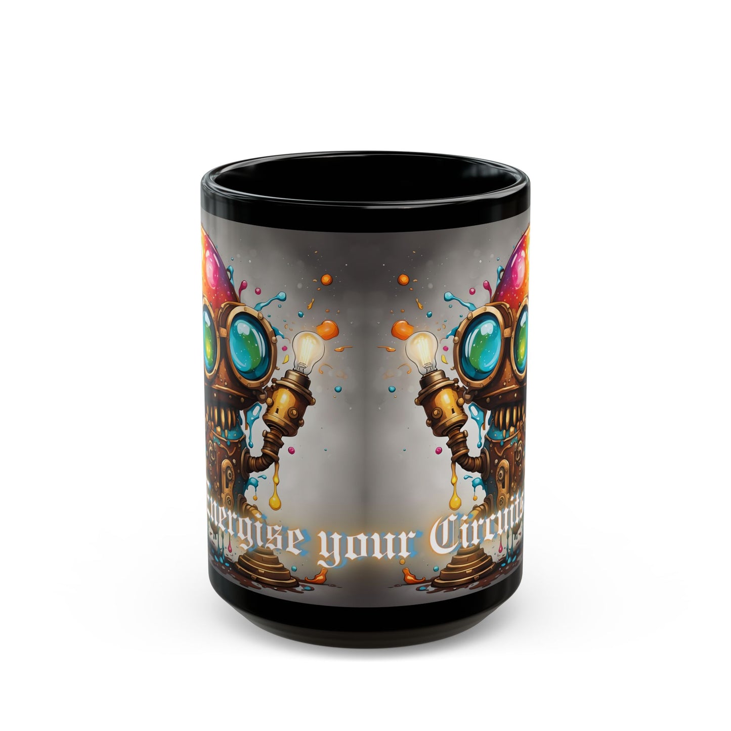 Retro Steampunk Robot Mug | Sci-Fi Ceramic Coffee Cup | Gift for Nerds, Makers & Engineers